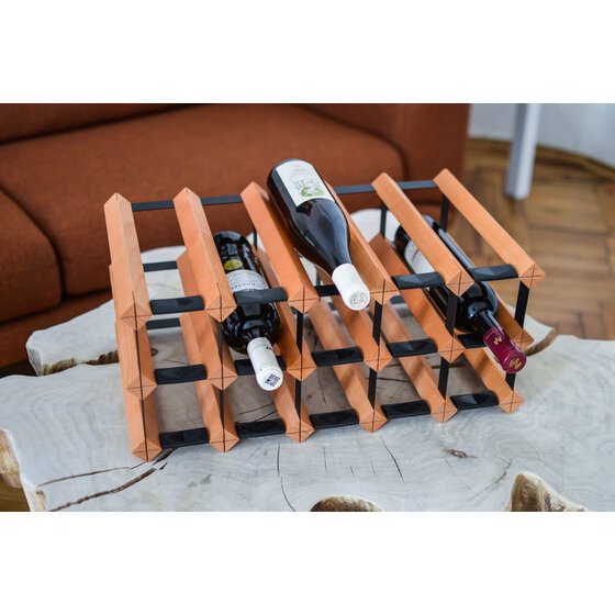 Weinregal aus Holz und Stahl für 15 Flaschen, 72,98 €